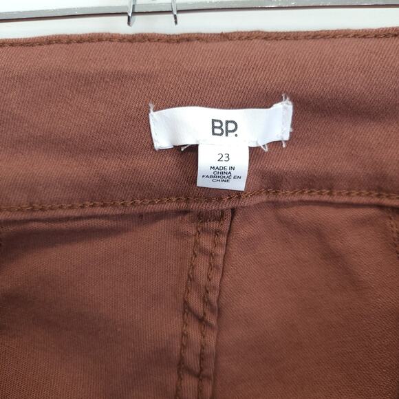 BP Bootcut Pants Low Rise Flap Pockets Stretch Button Fly Women 23 Rust - Picture 9 of 14